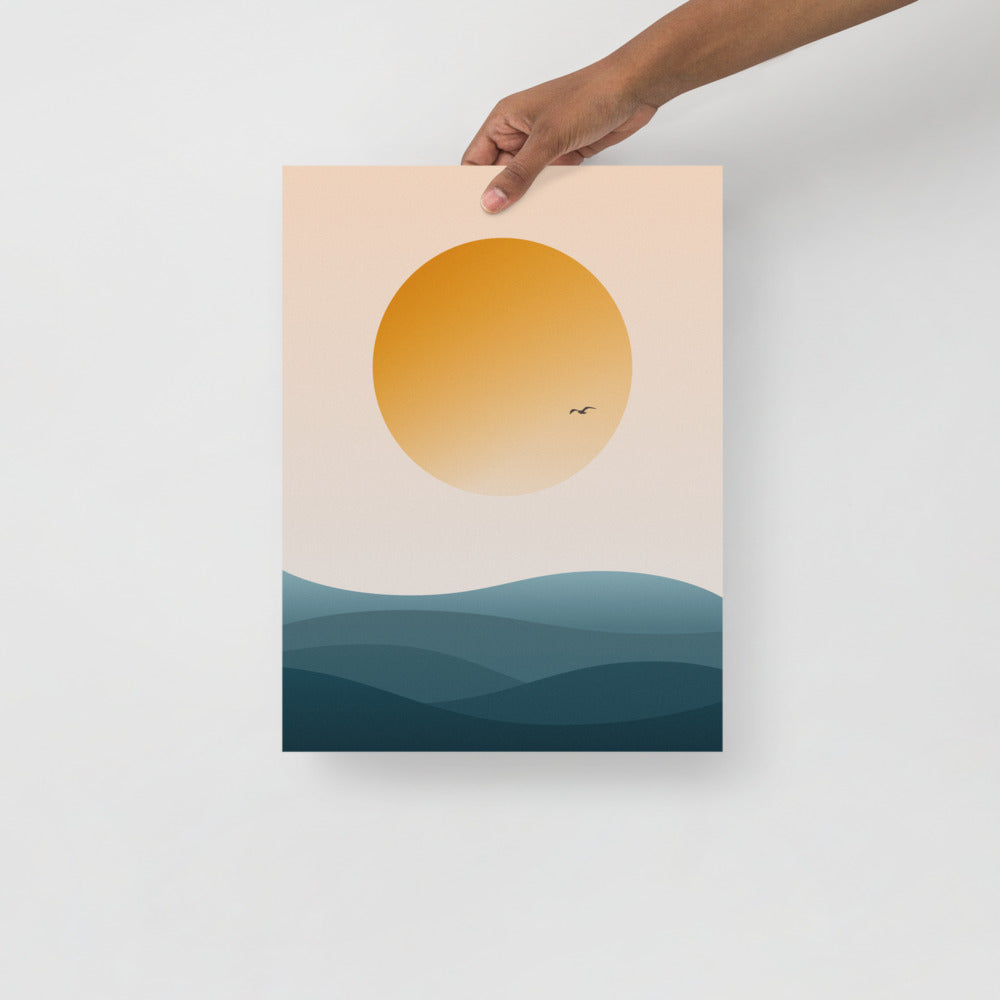 Ocean sunset poster