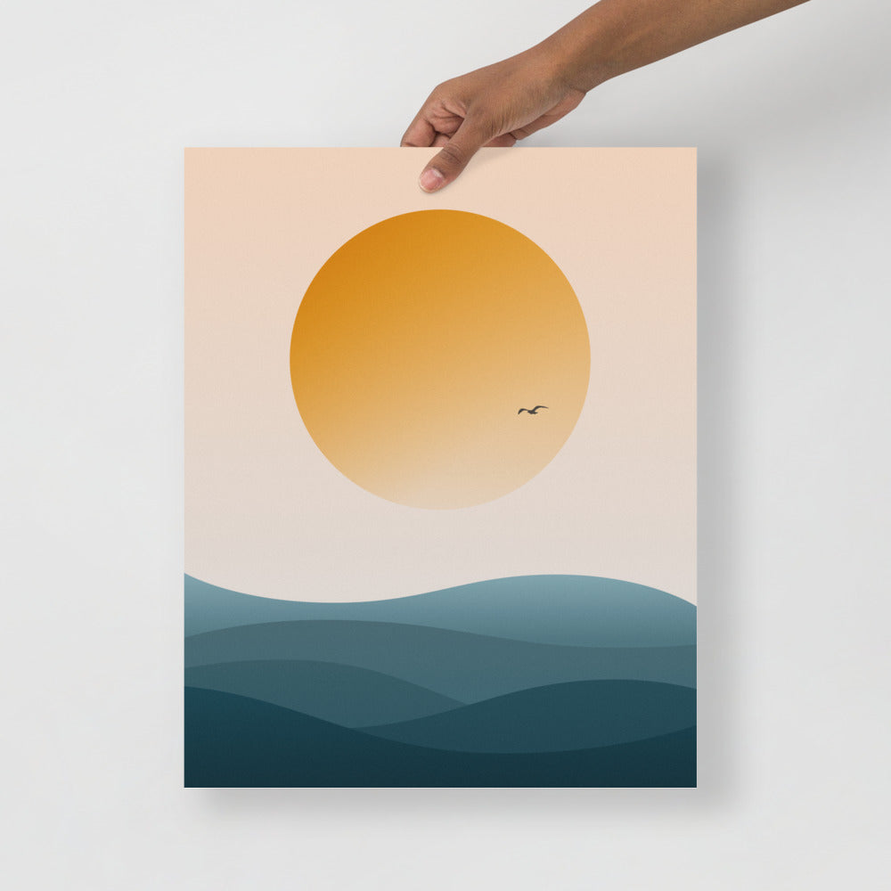 Ocean sunset poster